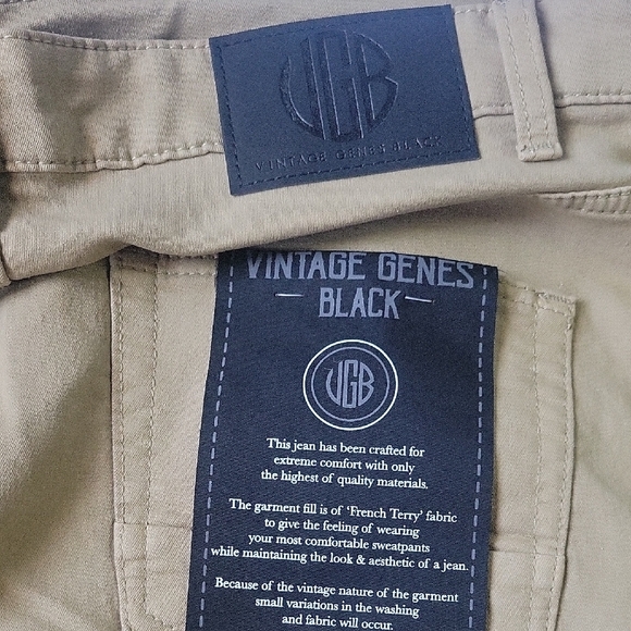 Vintage Genes Men's Slim Fit Tan Jeans Size 34W x 32L - Picture 9 of 9